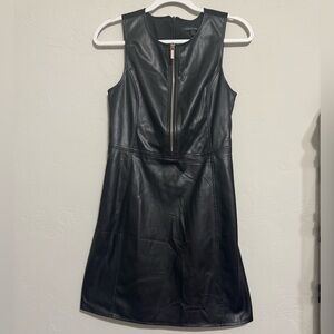 Armani Exchange Faux Leather Black Dress (Size 4)